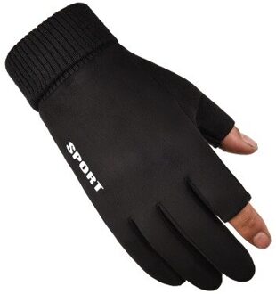 Mannen Vrouwen Volledige Vingers Handschoenen Winter Touchscreen Thicken Warm Glove Siliconen Anti Slip Voor Cycling Bike Fiets Sport Wanten B zwart