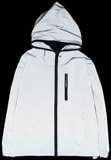Mannen/Vrouwen Waterdichte Reflecterende Night Shiny Jas Hip-Hop Streetwear Harajuku Hoodie Windjack Jassen Night Veilig Jassen XXL