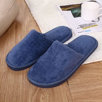 Mannen Warme Thuis Pluche Zachte Slippers Indoorsanti-Slip Winter Floor Slaapkamer Schoenen Grijs, Marine, koffie Kleuren marine / 42
