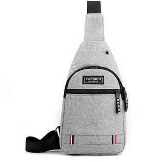 Mannen Waterdichte Toevallige Borst Zak Draagbare Een Schouder Pouch Voor Outdoor stijl 1 grijs