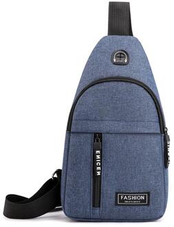 Mannen Waterdichte Toevallige Borst Zak Draagbare Een Schouder Pouch Voor Outdoor stijl 2 blauw