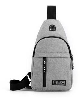 Mannen Waterdichte Toevallige Borst Zak Draagbare Een Schouder Pouch Voor Outdoor stijl 2 grijs