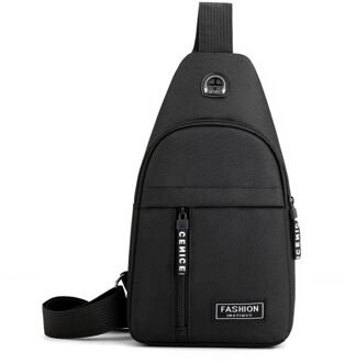 Mannen Waterdichte Toevallige Borst Zak Draagbare Een Schouder Pouch Voor Outdoor stijl 2 zwart