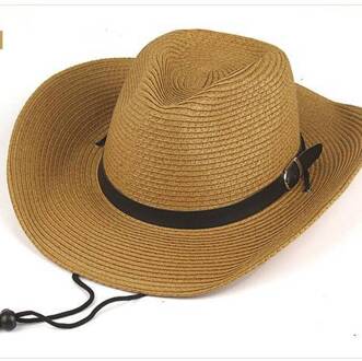 Mannen Western Cowboy Hoeden Opvouwbare Anti-Plundering Strooien Hoed Strand Zonnehoed Grote Rand Hoed Zomer hoed 1