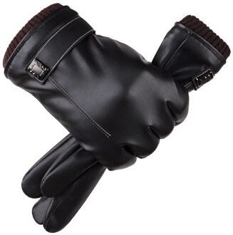 Mannen Winter Handschoenen Touch Screen Simulatie Leer Rijden Fietsen Winddicht Warm Houden Handschoenen Mannelijke Outdoor Plus Fluwelen Handschoenen