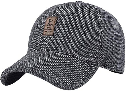 Mannen Winter Oorklep Baseball Cap Katoen Geschikt Voor Winter Outdoor Running Zonneklep Baseball Cap Hoed Effen Kleur Verstelbare Cap Grijs