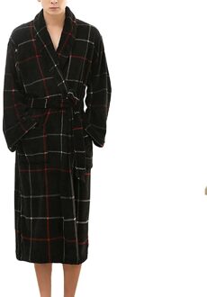Mannen Winter Verlengd Pluche Sjaal Badjas Home Kleding Lange Mouw Gewaad Jas badjas peignoir homme peignoir homme #1210 A / XXL
