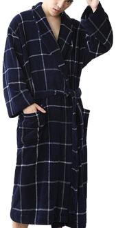 Mannen Winter Verlengd Pluche Sjaal Badjas Home Kleding Lange Mouw Gewaad Jas badjas peignoir homme peignoir homme #1210 B / XXXL