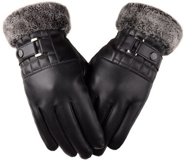 Mannen Winter Warm Motorcycle Ski Sneeuw Snowboard Fietsen Handschoenen Bike Winter Fietsen Mannelijke Zwarte Kunstmatige Lederen Handschoenen