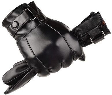 Mannen Winter Warme Mode Waterdichte Handschoenen Mannen Faux Leer Rijden Handschoenen Dunne Lederen Handschoenen Voor Touch Screen Bruin Guantes zwart