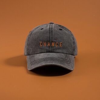 Mannen Zomer Gewassen Baseball Cap Denim Caps Napback Mannelijke Glof Hoed Basketbal Hoeden Voor Mannen Vrouwen Brief Cap Gebogen Rand hoed donker grijs