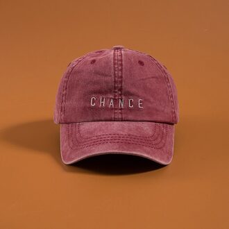 Mannen Zomer Gewassen Baseball Cap Denim Caps Napback Mannelijke Glof Hoed Basketbal Hoeden Voor Mannen Vrouwen Brief Cap Gebogen Rand hoed wijn rood