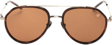 Mannen Zonnebril 55/14/140 mm Titanium Bruin - One Size