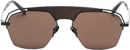 Mannen Zonnebril 57/18/145 mm Titanium - maat Bruin