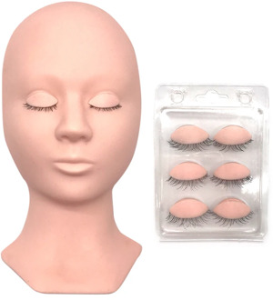 Mannequin Head Replacement Eyelids Silicone Practice False Eyelash Extensions Makeup Model Massage Training Heads