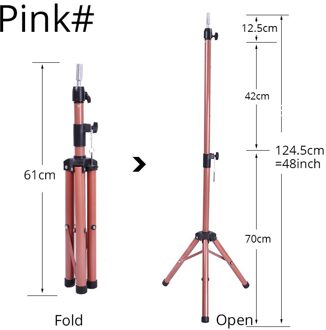 Mannequin Hoofd Stand Verstelbare Pruik Stand Statief Voor Kappers Training Kosmetiek Mannequin Training Metal Ondersteuning Statief roze medium