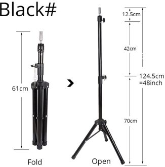 Mannequin Hoofd Stand Verstelbare Pruik Stand Statief Voor Kappers Training Kosmetiek Mannequin Training Metal Ondersteuning Statief zwart medium