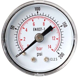 Manometer 40Mm 1/8 Bspt Achter Back 15,30,60.100,160,300 Psi & Bar Voor Lucht, gas, Water, Brandstof Blauw