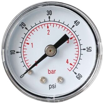 Manometer 40Mm 1/8 Bspt Achter Back 15,30,60.100,160,300 Psi & Bar Voor Lucht, gas, Water, Brandstof Rood