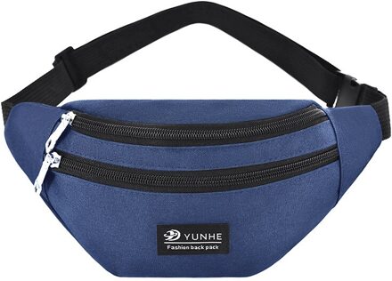 Mans Womens Fanny Pack Water Proof Telefoon Bum Bag Taille Pocket Pouch Riem Taille Blauw