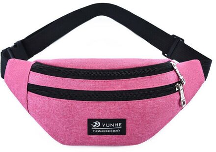 Mans Womens Fanny Pack Water Proof Telefoon Bum Bag Taille Pocket Pouch Riem Taille Roze