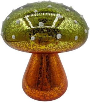 mansion atmosphere Beeld Paddenstoel LED groen 12,5x15cm