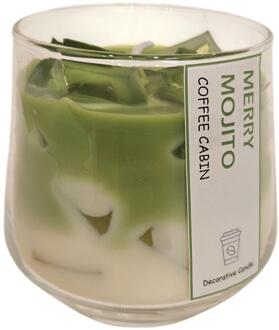 mansion atmosphere Geurkaars glas Merry Mojito 8,4x11,5cm groen