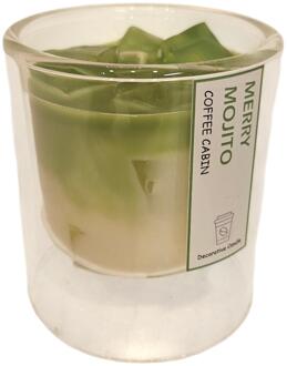 mansion atmosphere Geurkaars in glas Merry Mojito 7,4x8,4cm groen