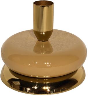 mansion atmosphere Kandelaar goud/beige emaille 10x10x8,5cm