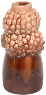 mansion atmosphere Kandelaar Vince keramiek 8,4x8,4x16,2cm bruin