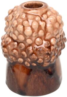 mansion atmosphere Kandelaar Vince keramiek 8,5x8,5x10,6cm bruin