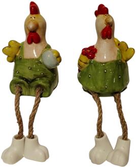 mansion atmosphere Kip met bungelbeentjes 6,3x6,4x9,8cm wit