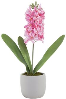 mansion atmosphere Kunstplant hyacint roze in pot 15xH41cm