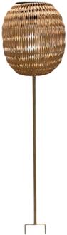 mansion atmosphere Solar Lantaarn rotan op voet 17x86,5cm beige