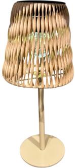 mansion atmosphere Solar Tafellamp rotan IP44 13,5x30,5cm bruin