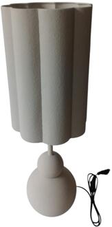 mansion atmosphere Tafellamp metaal wit 23x23x68,5cm beige