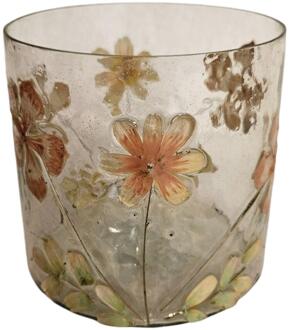 mansion atmosphere Theelichthouder Kriti glas 9x9cm transparant