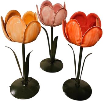 mansion atmosphere Theelichthouder tulp pastel 7,5x19cm verschillende