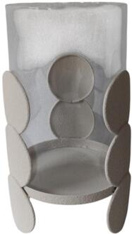 mansion atmosphere Theelichthouder wit 10x10x16,5cm