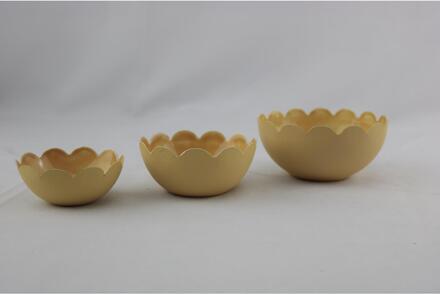 mansion atmosphere Waxinelichthouder beige set a 3 bruin