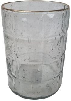 mansion atmosphere Waxinelichthouder bubbel 12x15cm grijs