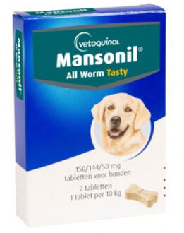 Mansonil All Worm Tasty - Hond - 2 Tabletten