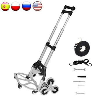 MANSTOOL Foldable Trolley Climbing Stairs Cart Upstairs Cargo Transport folded Trolley with Wheels Trailer Truck Moving Tools