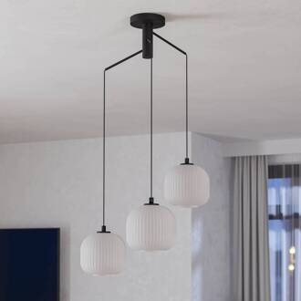 Mantunalle Hanglamp - E27 - Ø 62 cm - Zwart/Wit