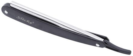 Manual Scheerapparaat Straight Edge Rvs Scheren Baard Cutter Holder (Geen Mes) zwart