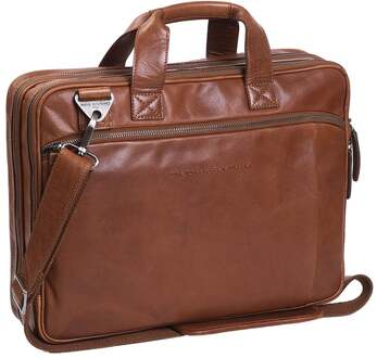 Manuel Leren Laptoptas - 15,4 inch - Cognac