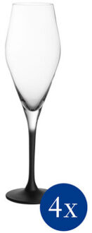 Manufacture Rock Champagneglazen - 4 st. Transparant, Zwart