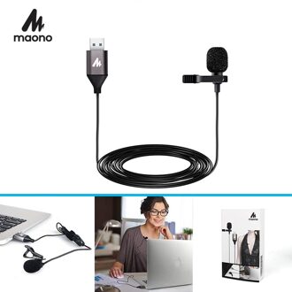 Maono Usb 2.0 Revers Microfoon Clip-On Kraag Microfoon Handsfree 6M Mini Lavalier Microfoon Voor Computer Pc laptop