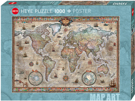 Map Art -Retro World Puzzel (1000 stukjes)