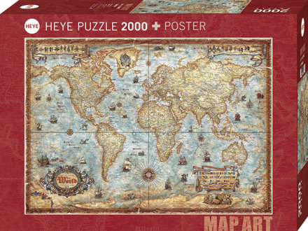 Map Art - The World Puzzel (2000 stukjes)